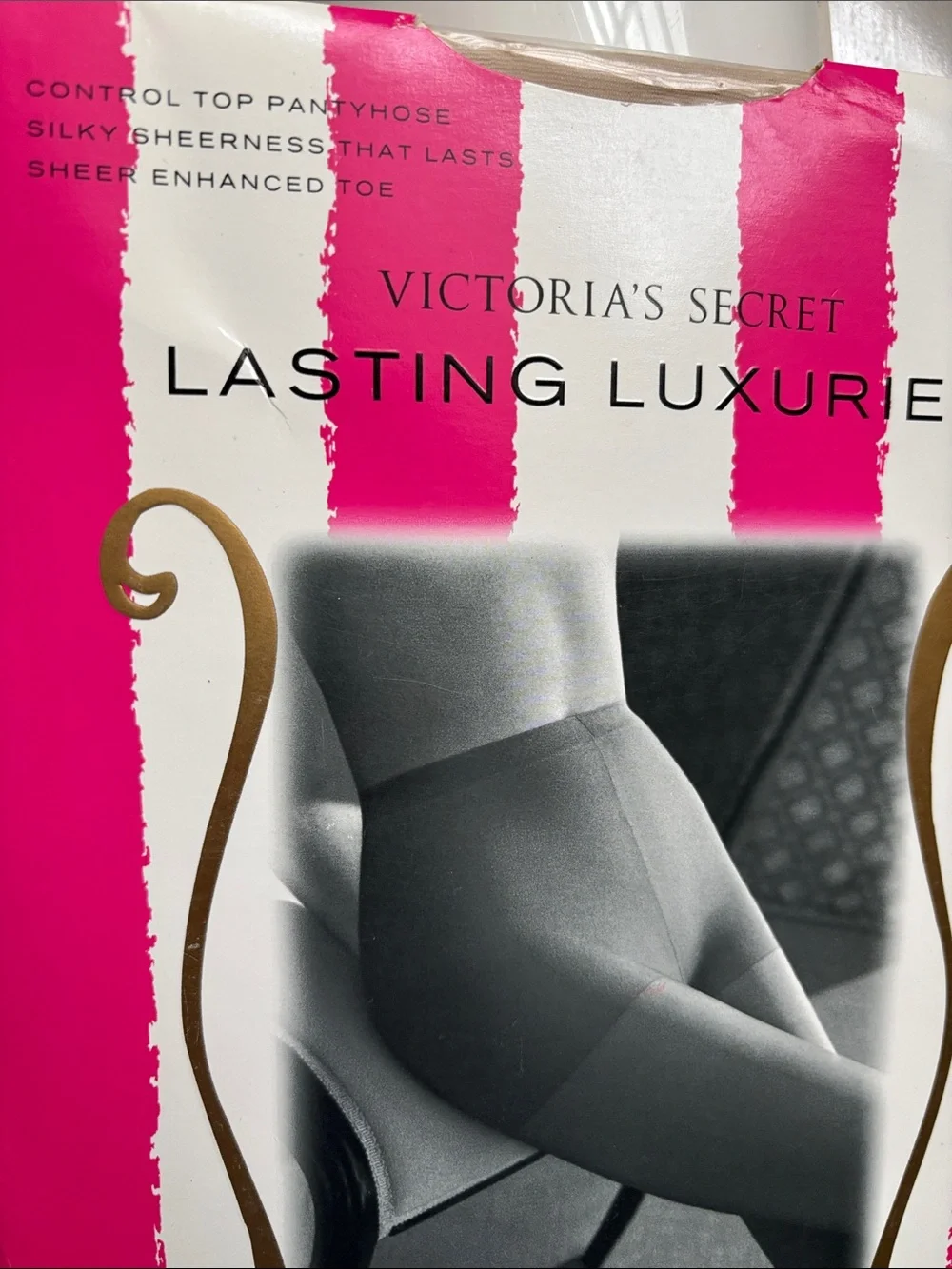 Victoria's Secret Lasting Luxuries Sheer Control Top Pantyhose - Black